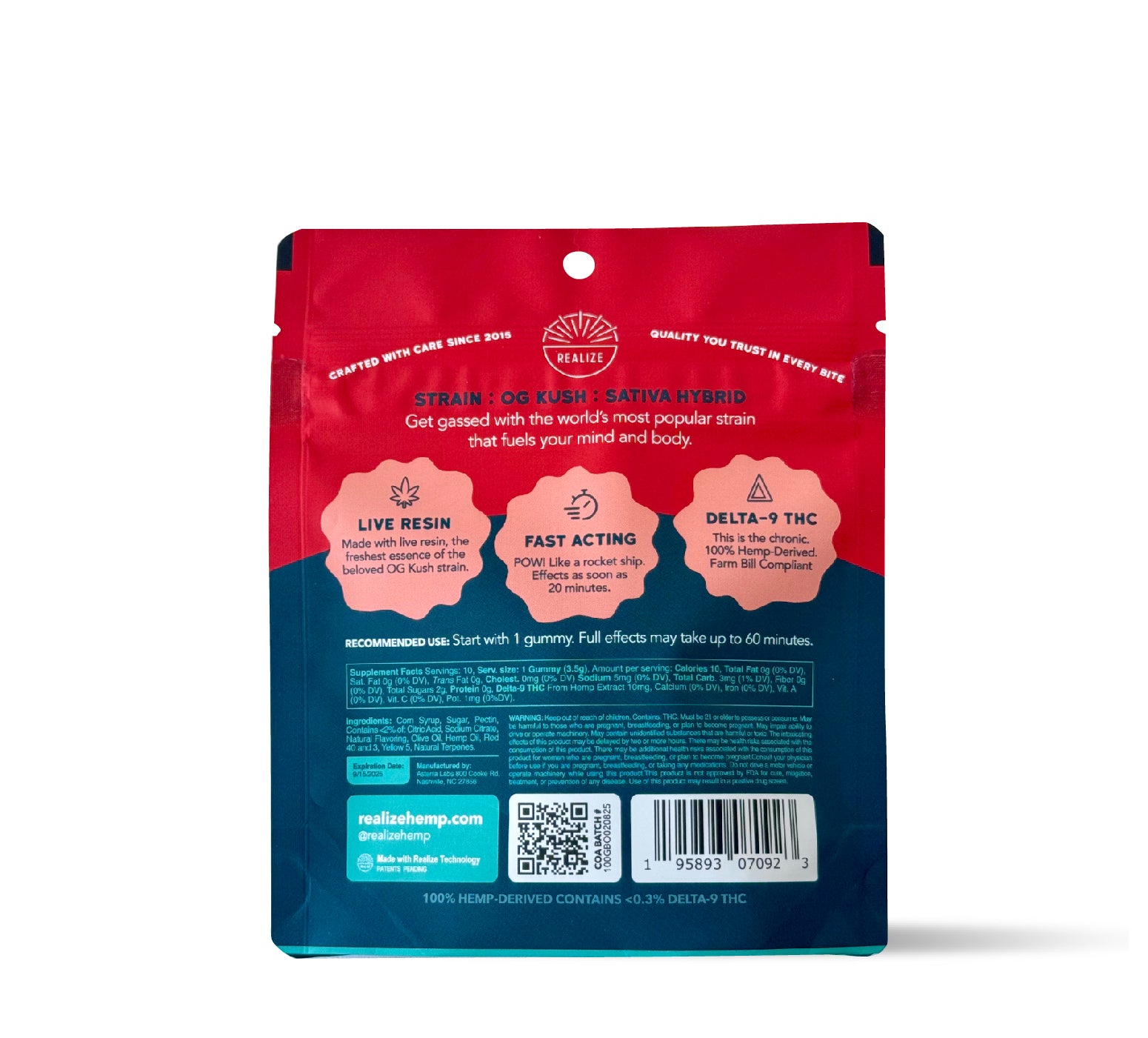 Realize Live Resin Gummies, Blood Orange - OG Kush