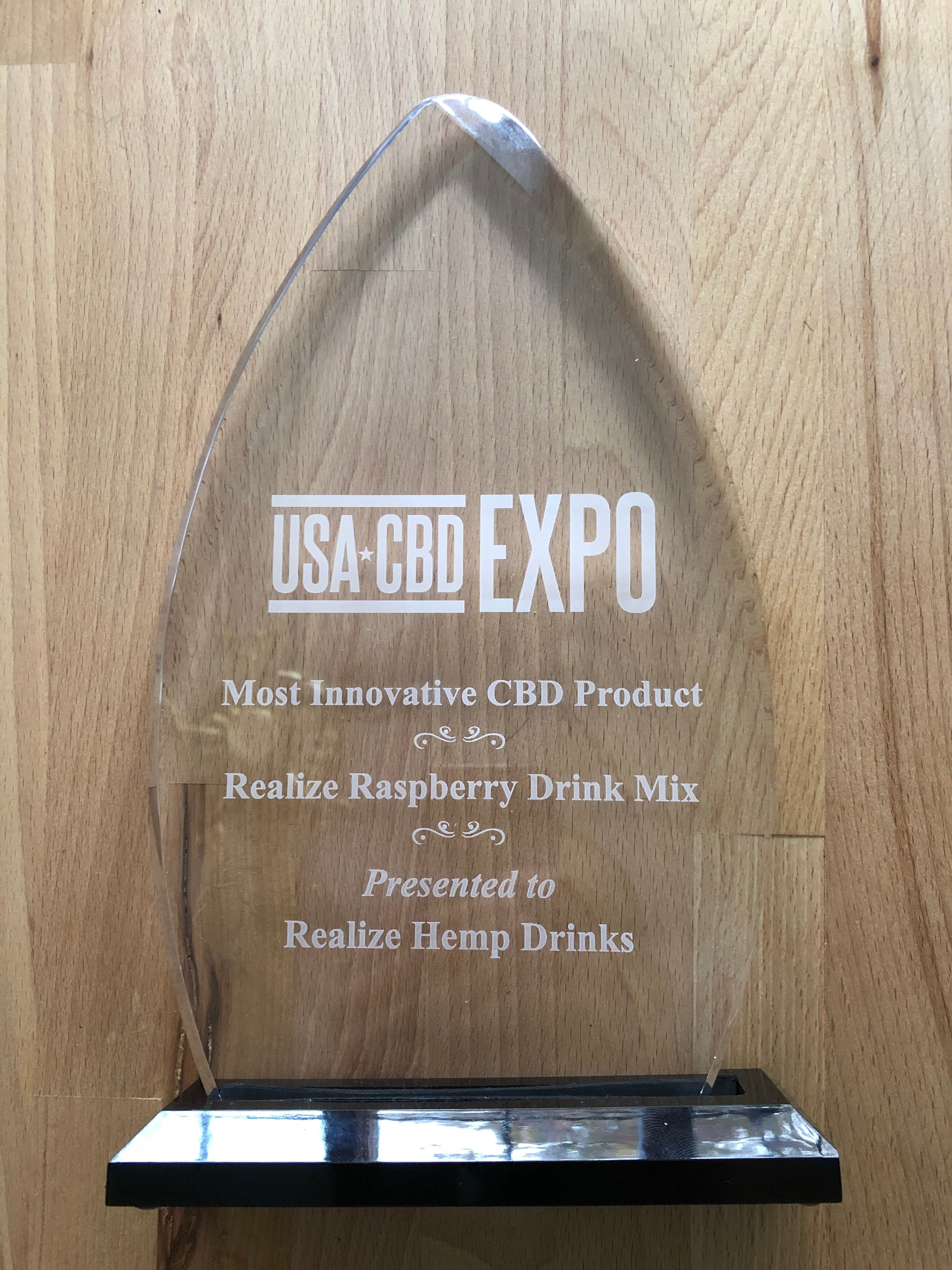Award Winning, Realize Raspberry Drink Mix - Most Innovative CBD Product