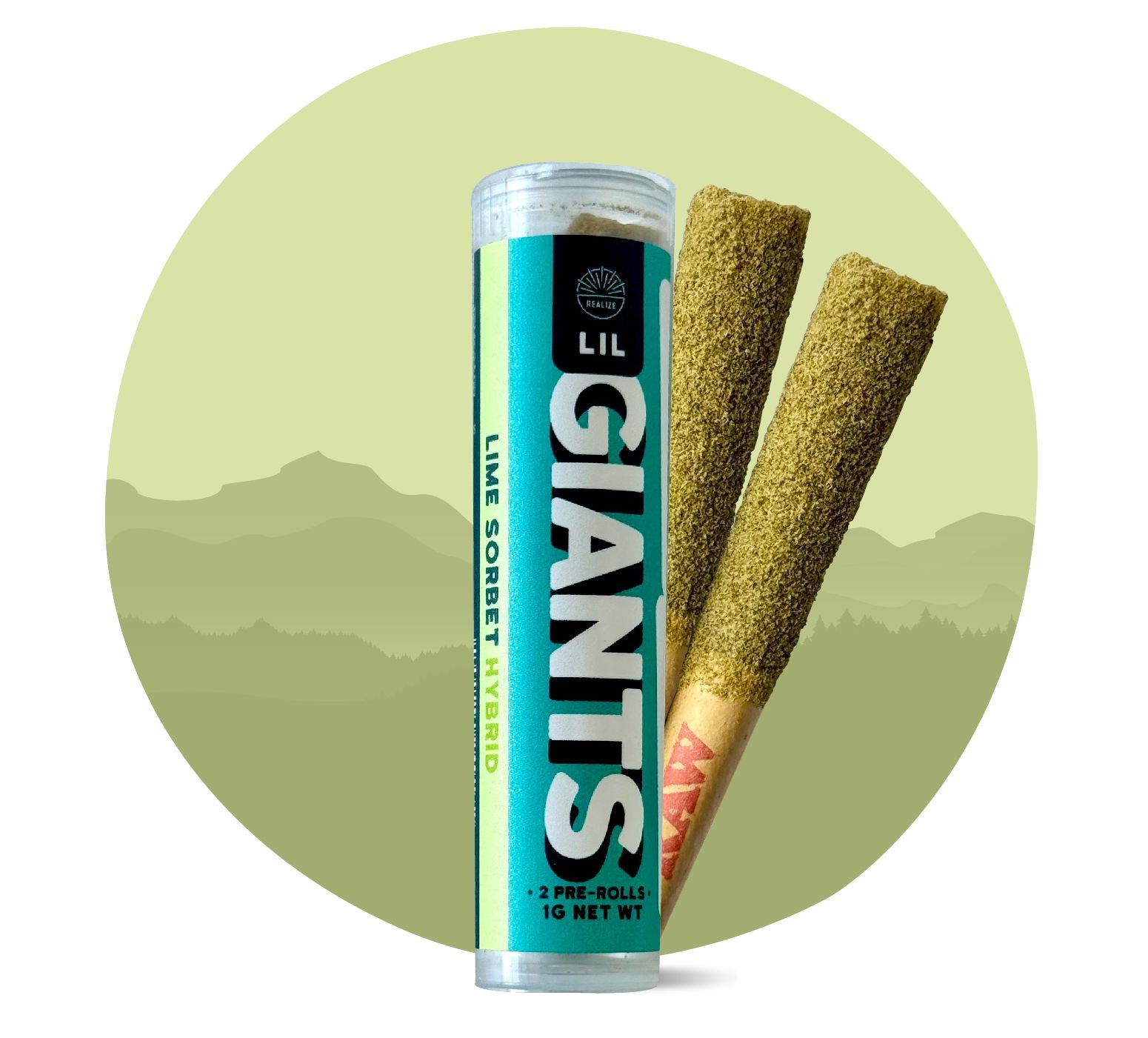 Realize Lil Giants Pre-Rolls, Lime Sorbet, 0.5g x 2