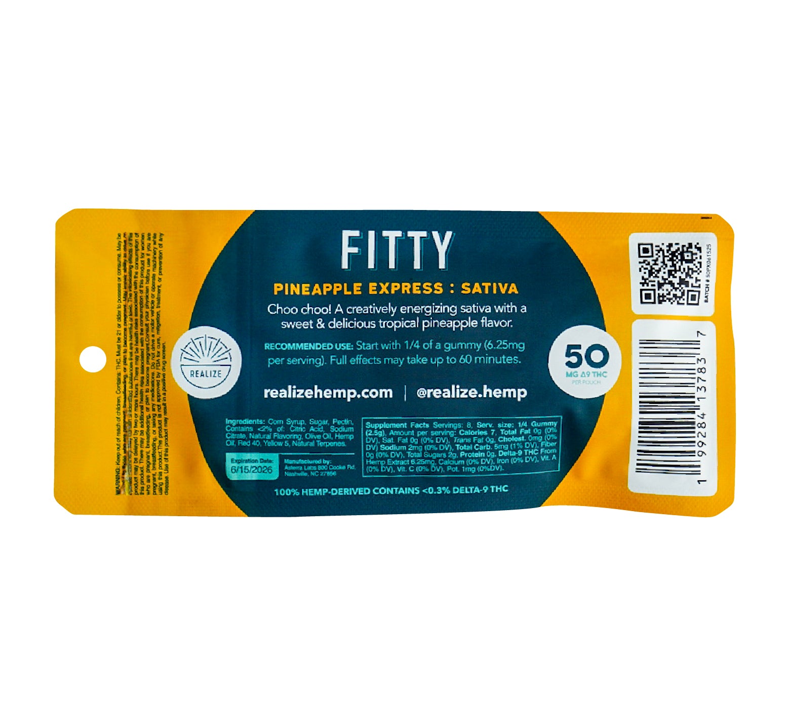 Realize FITTY Gummies, Pineapple - Pineapple Express